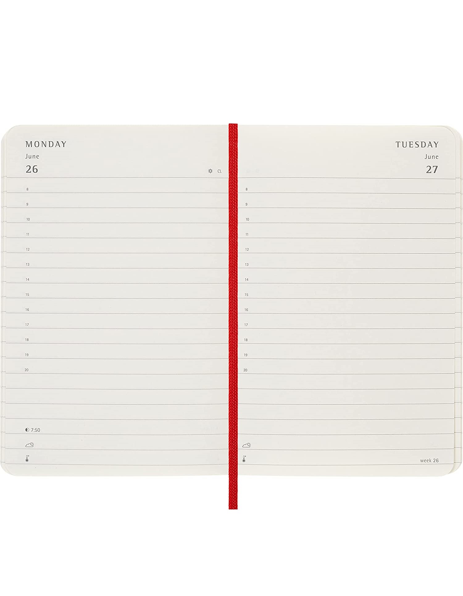 Moleskine 12-Month Daily Planner 2023, Daily Diary 2023, Color Scarlet Red